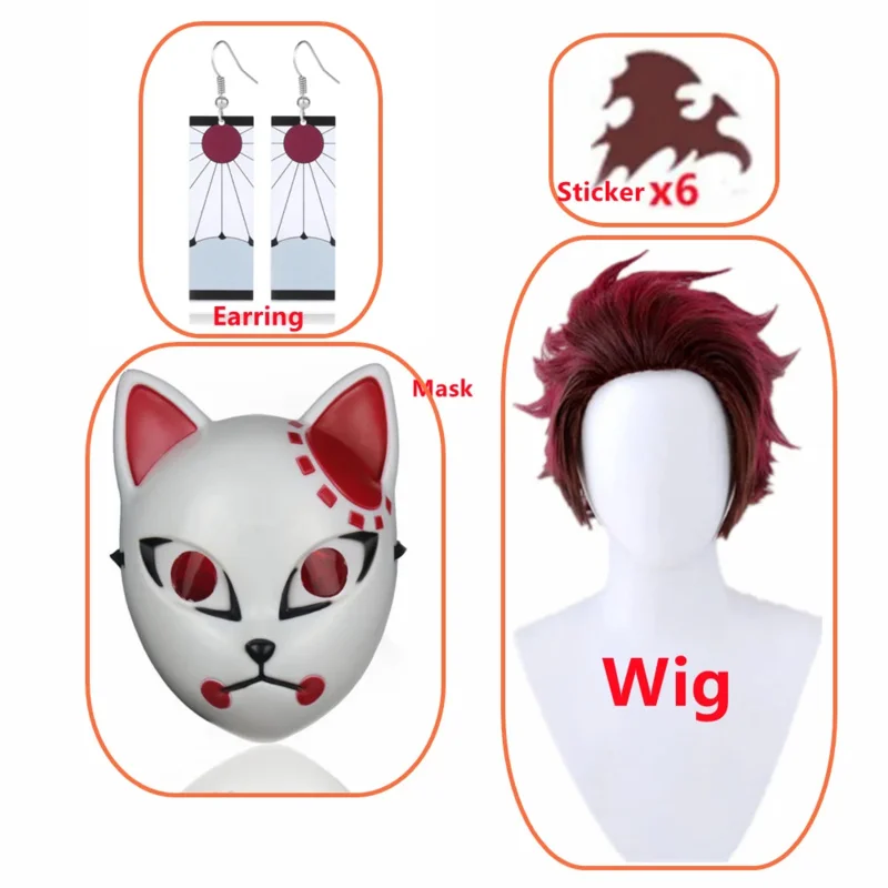 어린이와 성인을위한 애니메이션 악마 슬레이어 의상, Kamado Tanjirou 의상, Kimetsu No Yaiba, 기모노, 할로윈 파티 의류