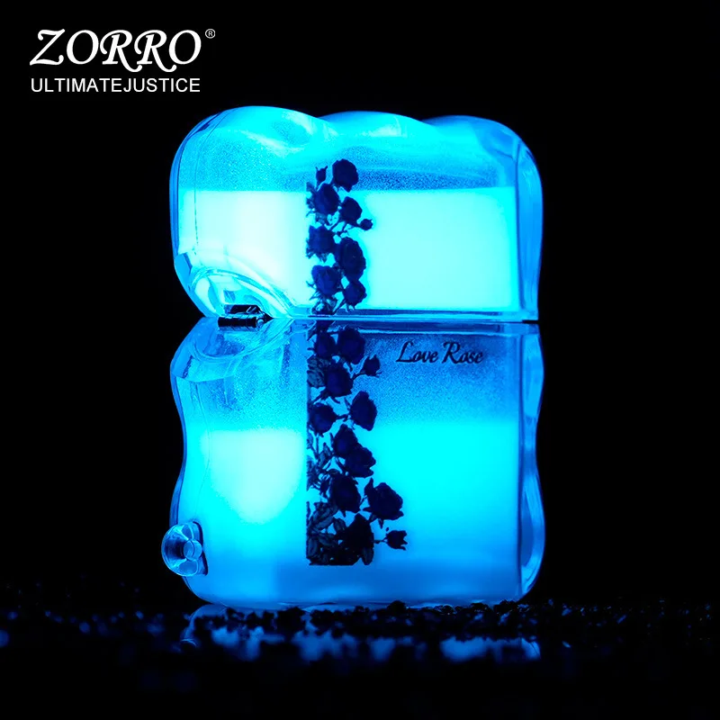 2026 New Zorro Personalized Creative Windproof Luminous Quicksand Kerosiene Lighter Is The First Choice for Men’s Gifts