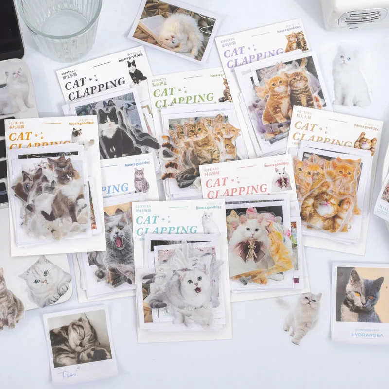 45Pcs Stickers Cat Theme Diary Pet Cute daily Planner Decorative Angel Scrapbooking Sticker Craft Kawaii Stationery 150*85MM