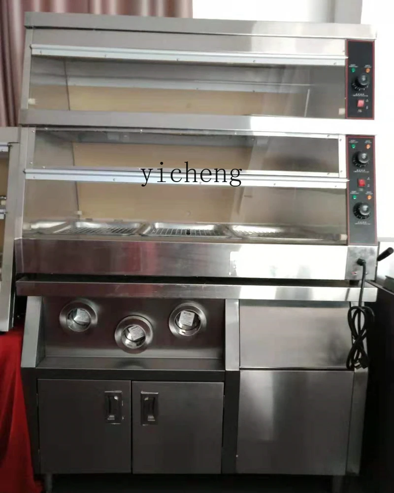 

ZZ Commercial 1.2m Double-layer Insulated Cabinet 1.5/ 1.8m Heating Constant Temperature Display Cabinet for Fried Chicken