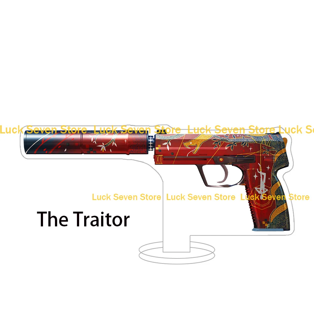 CS2 GO لعبة سلاح مسدسات USP-S جبال الألب كامو تحقق المحرك اللحاء Jawbreaker Printstream الاكريليك حامل مكتب زخرفة أنيمي لعبة #6