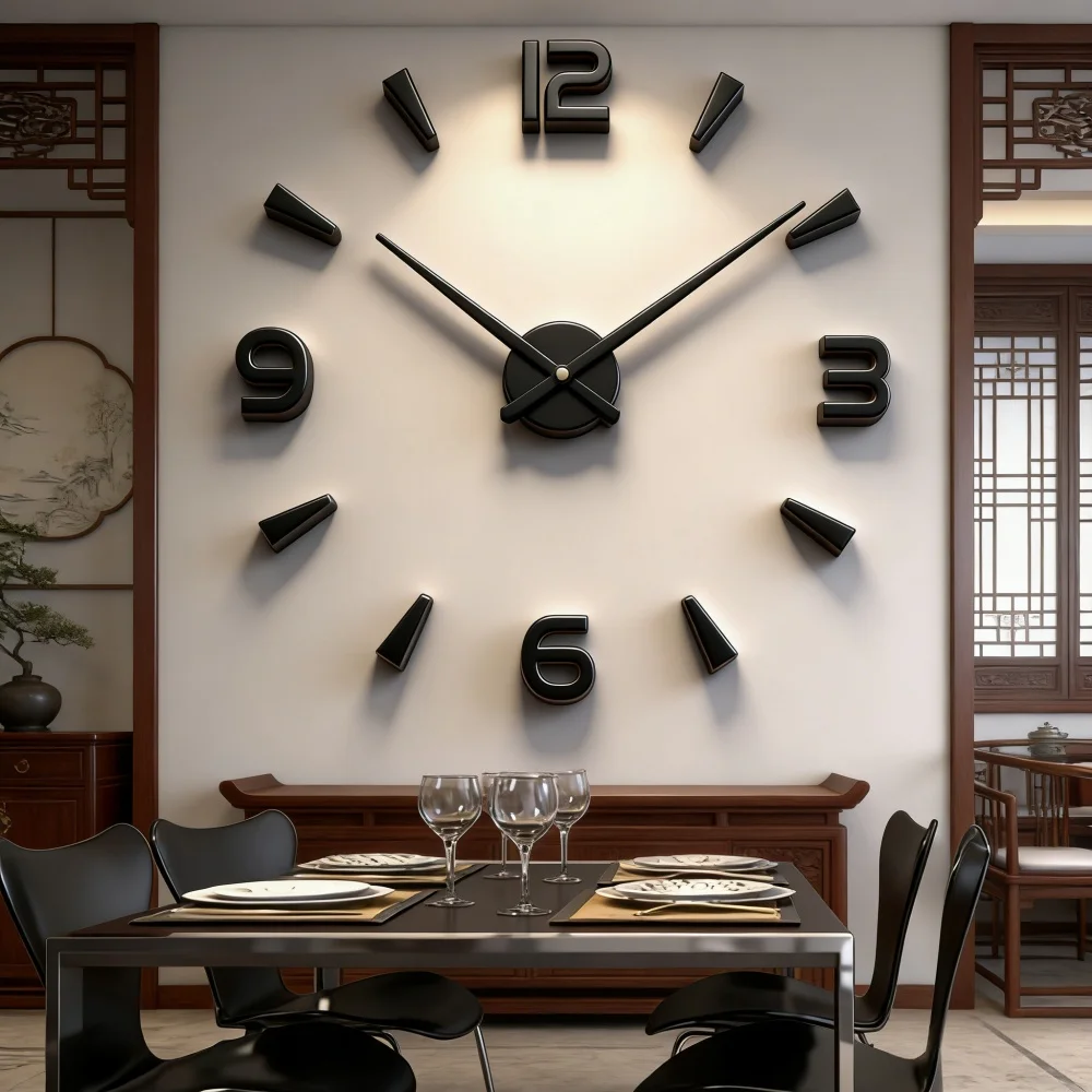 New Modern Design Large Wall Clock 3D DIY Quartz Clocks Fashion Watches Acrylic Mirror Stickers Living Room Home Decor Horloge