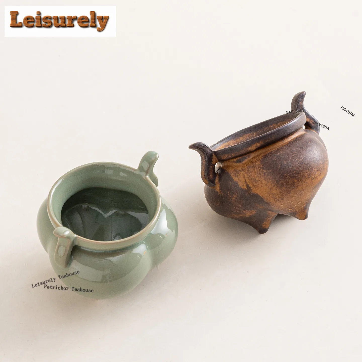 HOYIHM Double-ear Three-legged Incense Holder Water Fountain Decoration Incense Burners Meditation Censer Bedroom Supplies Craft