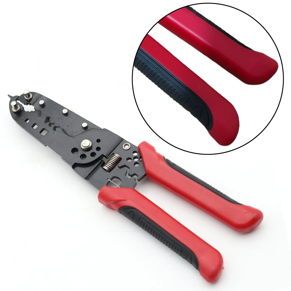

Wire stripper crimping pliers with cable cutter and puller designed for electricians and DIY electrical repair projects