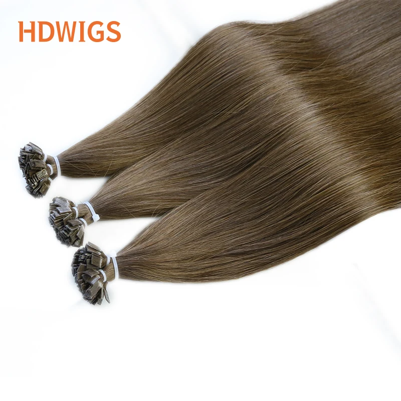 Straight Human Hair Extensions 1g/pc 50pcs Flat Tip Human Hair Extension High Quality Capsule Keratin Natural Hair Extension 15%