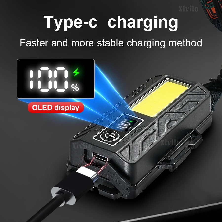 90000000LUX High Power Rechargeable Headlamp Powerful Sensor Head Flashlights 900W LED Headlights Lighting 4000M Outdoor Fishing