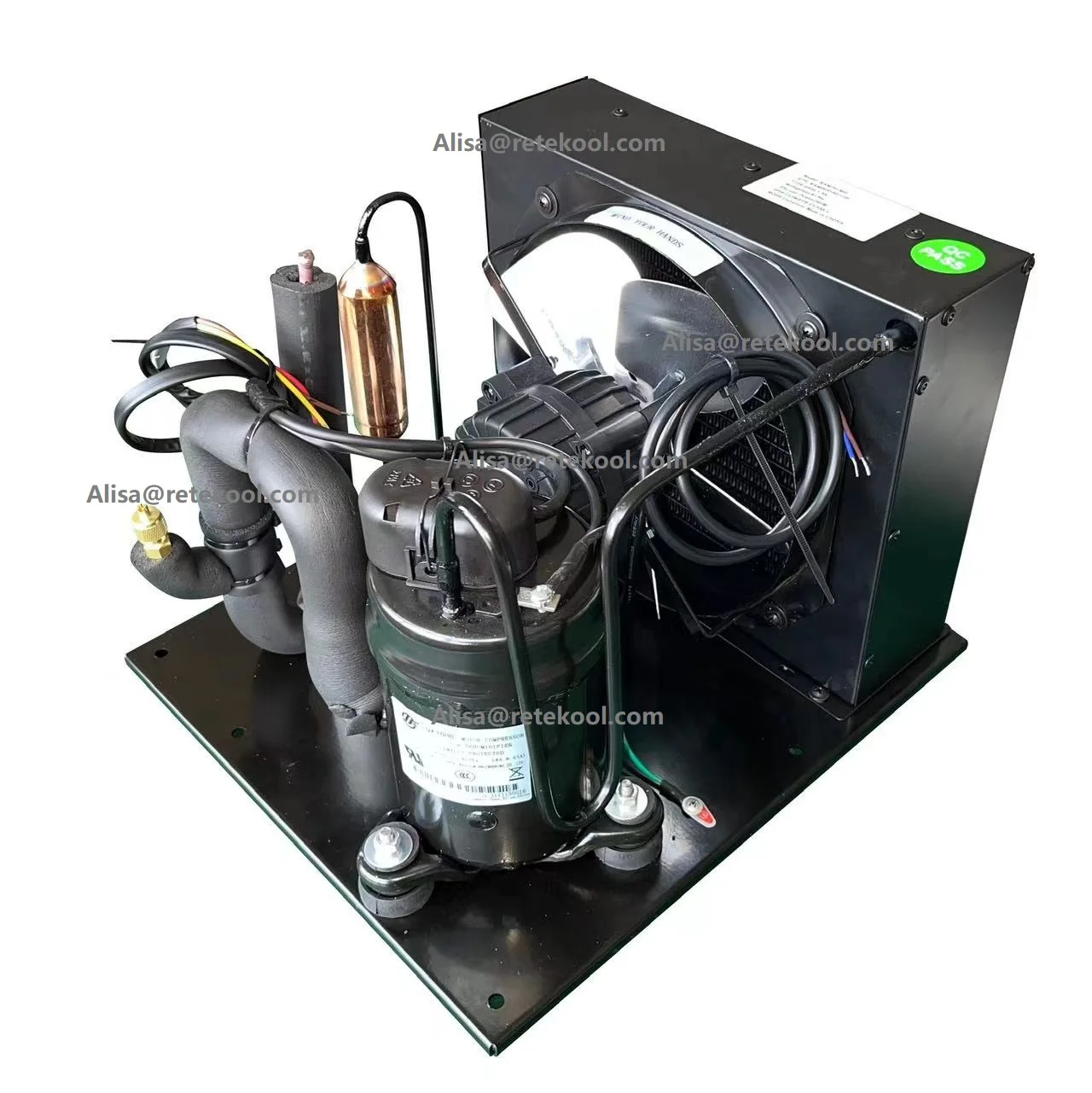 H250 Micro Compressor Refrigeration Evaporator New R134a Fish Tank Chiller 12V/24V Condensing Unit for Restaurant Industries