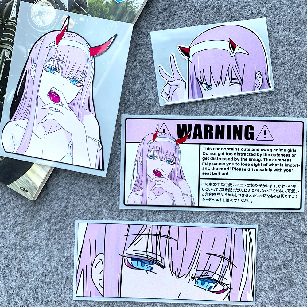 Pegatina de Anime JDM para decoración de coche, pegatina de Ojos de chica rosa, cubierta de tanque de combustible, parachoques de carrocería de