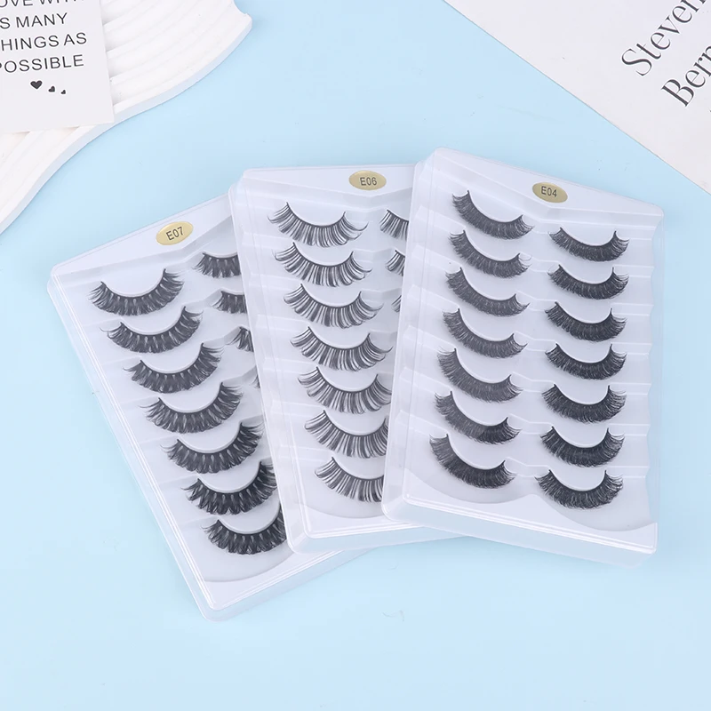 Cílios postiços Ferramenta de Extensão, 3D Mink Lashes, Russo Strip Lash, Falso Cils Maquiagem, Atacado, Acessórios, 7 Pares