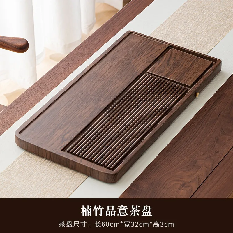 Tea tray solid wood household bakelite model new dry brewing  table whole high-end office kung fu  set drainage sea