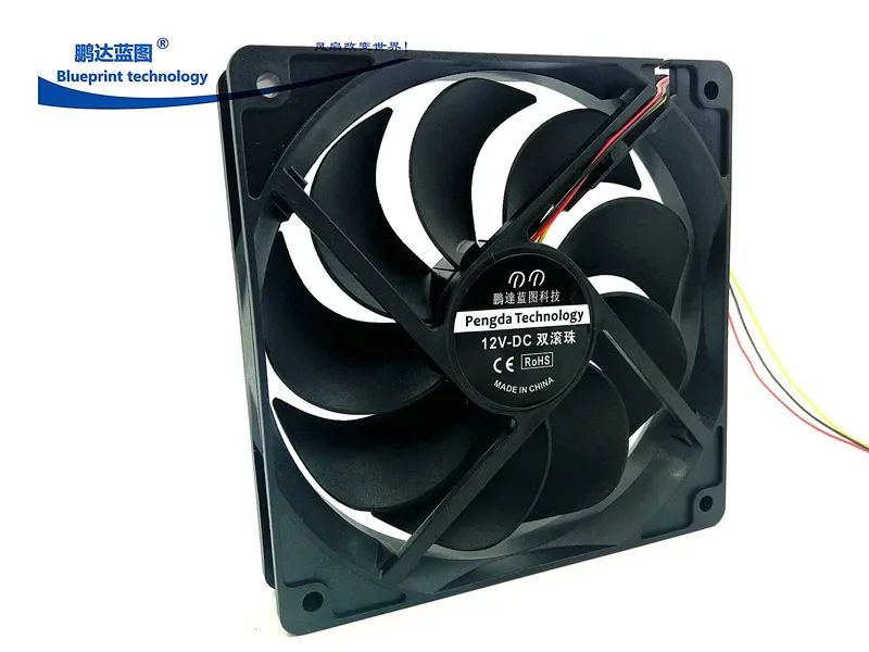 pa Speed Measuring 12025 12cm Computer Motherboard Case 24V 12V 5V Mute Max Airflow Rate Double Ball Cooling Fan 120*120*25MM