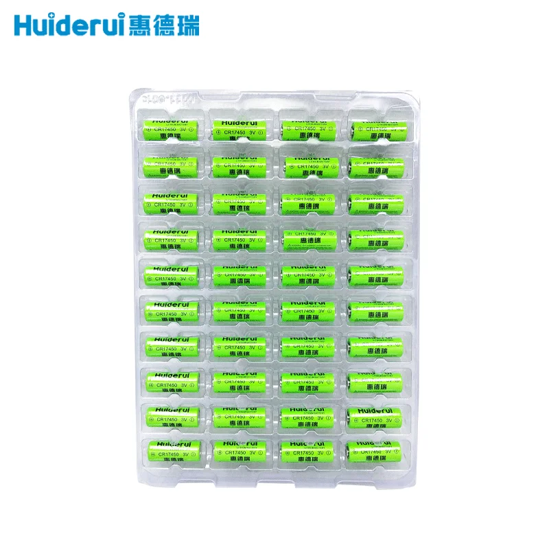 Huiderui CR17450 3V Lithium Batteries For Intelligent Water Meter Smoke And Fire Detection Alarm GPS Locator Customizable Plug