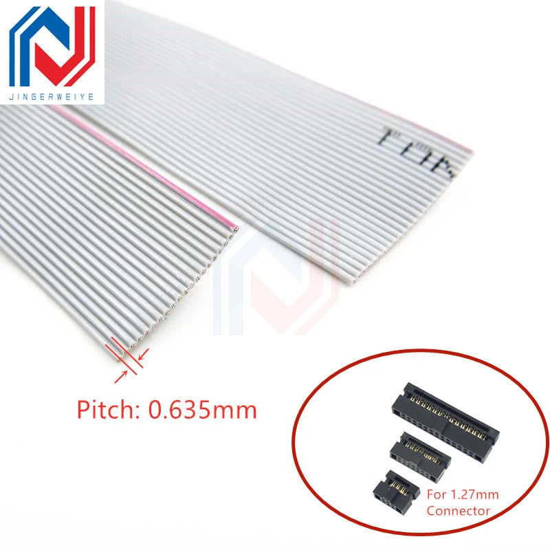 

1Meter 0.635mm Pitch Grey Flat Ribbon Cable For IDC FC 1.27MM Connector 10P/14P/16P/20P/40P 30AWG Wire