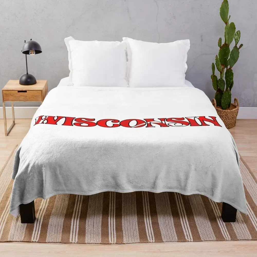 

Wisco Throw Blanket funny gift Warm Blankets For Bed Blankets For Sofas Blankets