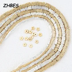 Natural Stone Gold Color Spacers Plum Blossom Shape Hematite Loose Beads For Jewelry Making Necklace DIY Accessories 2/3/4MM