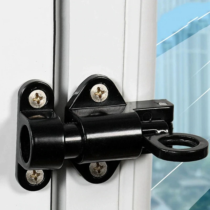 Aluminum Alloy Window Gate Security Pull Ring Spring Bounce Door Bolt Automatic Latch Lock Black Grey Window Black/Gray/white