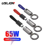 USLION 3A PD65W USB C to Type C Fast Charging Cable For iPhone 15 16 Xiaomi Samsung Huawei Macbook Laptop,Keychain Data Cord