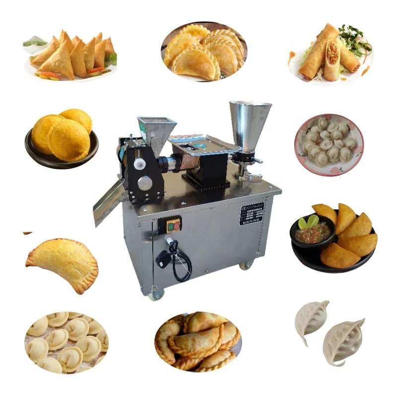 

Automatic half-moon dumpling machine, meat pie, meat filling roll, Italian ravioli, Indian fried triangle samosa making machine