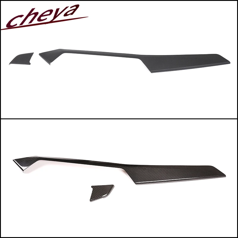 لسيارات BMW X5 X6 G05 G06 2019-2022 LHD ألياف الكربون الحقيقية لوحة سيارة غطاء لوحة مزخرفة الملحقات الداخلية 2 قطعة #2