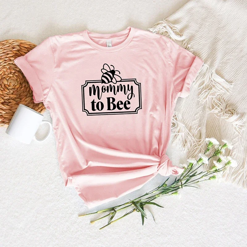 Mommy To Bee Women T Shirt Cotton O Neck Graphic Tee Pregnancy Announcement Femme T-shirt Steetwear Outfits Camsisetas Clothes