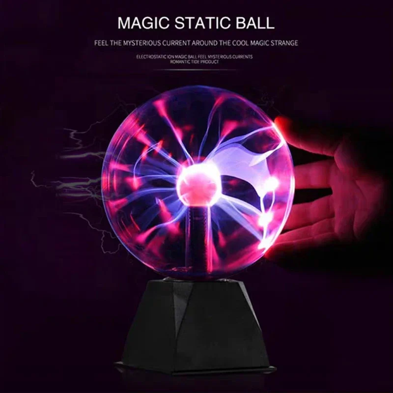 Lampe boule plasma magique à LED de 3 pouces, veilleuse en verre à commande tactile, décor de chambre à coucher, cadeaux pour enfants