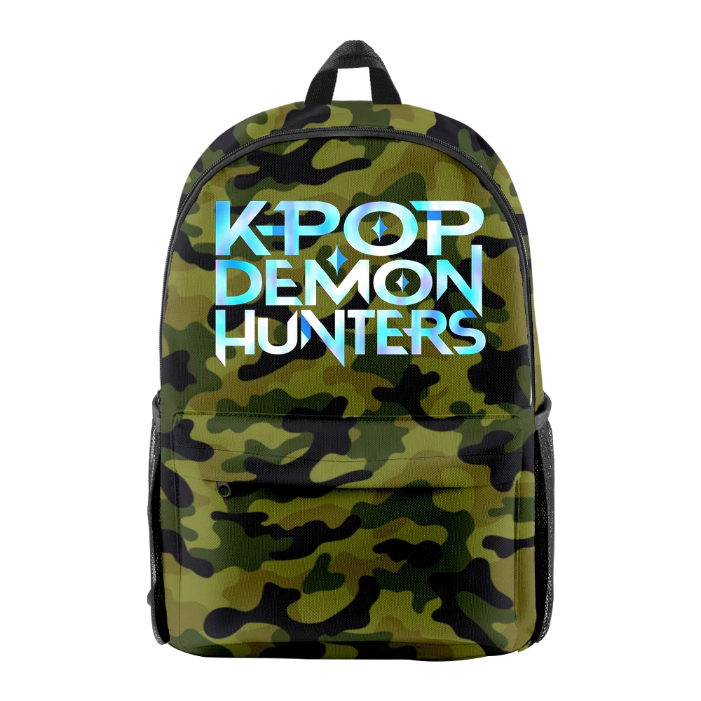 

KPop Demon Hunters Backpack 2025 Cartoon Movie Merch Casual Daypack Women Men Outdoor Rucksack Unisex Traval Bag