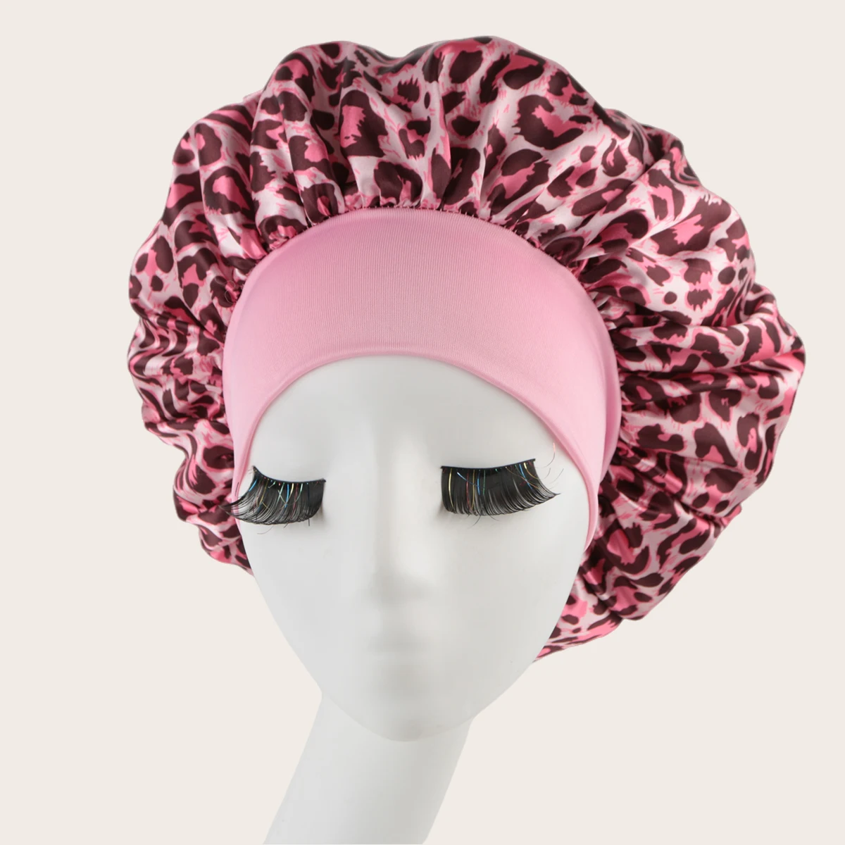 Light luxury soft and comfortable leopard print sleep cap, women's sleep cap, for daily sleep and beauty, holiday gift, hair pro