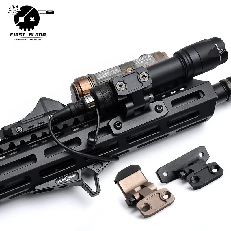 

Tactical Metal Overbore Swvl Scout Light Mount for Mlok Keymod Picatinny Rail Modlit PLHv2 Surefir flashlight AXON Dual Switch