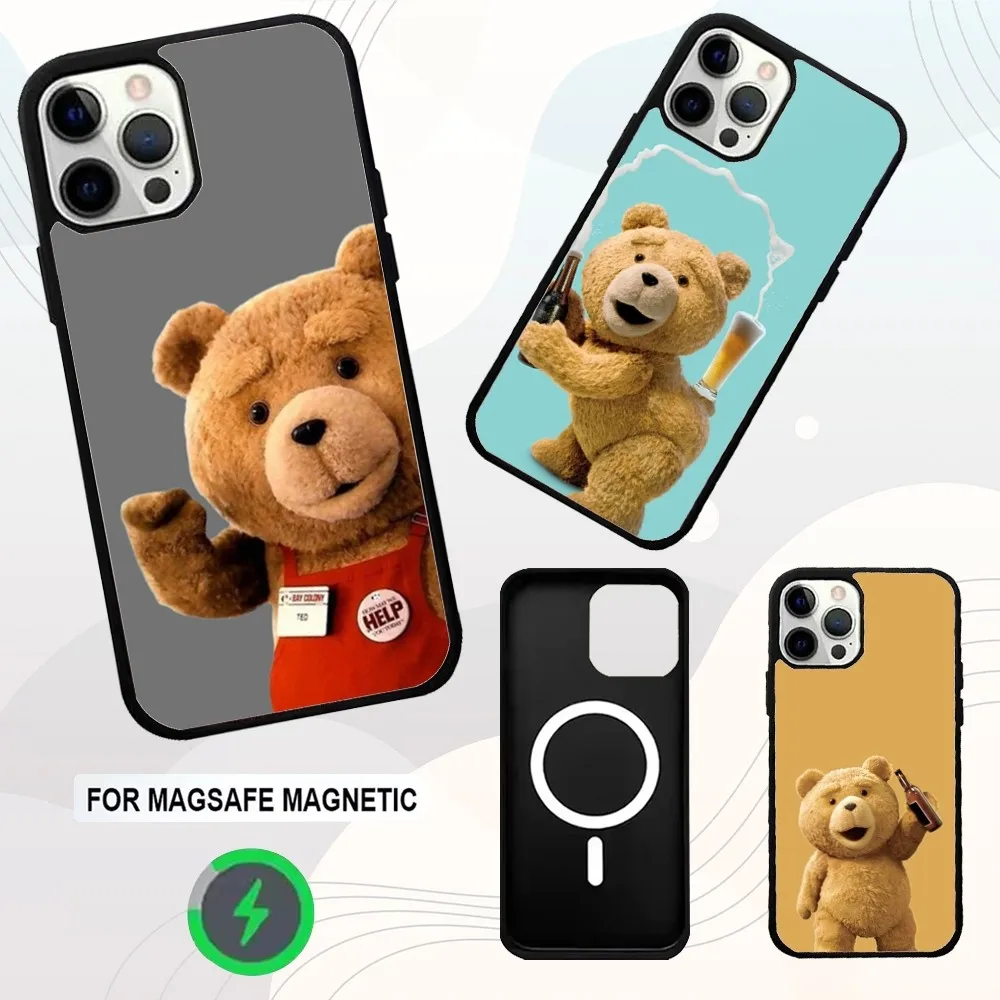 

T-Teddy Bear Movie Ted Phone Case For iPhone 16e,16,15,14,13,12,11,Plus,Pro,Max,Mini Magsafe Magnetic Wireless Charging