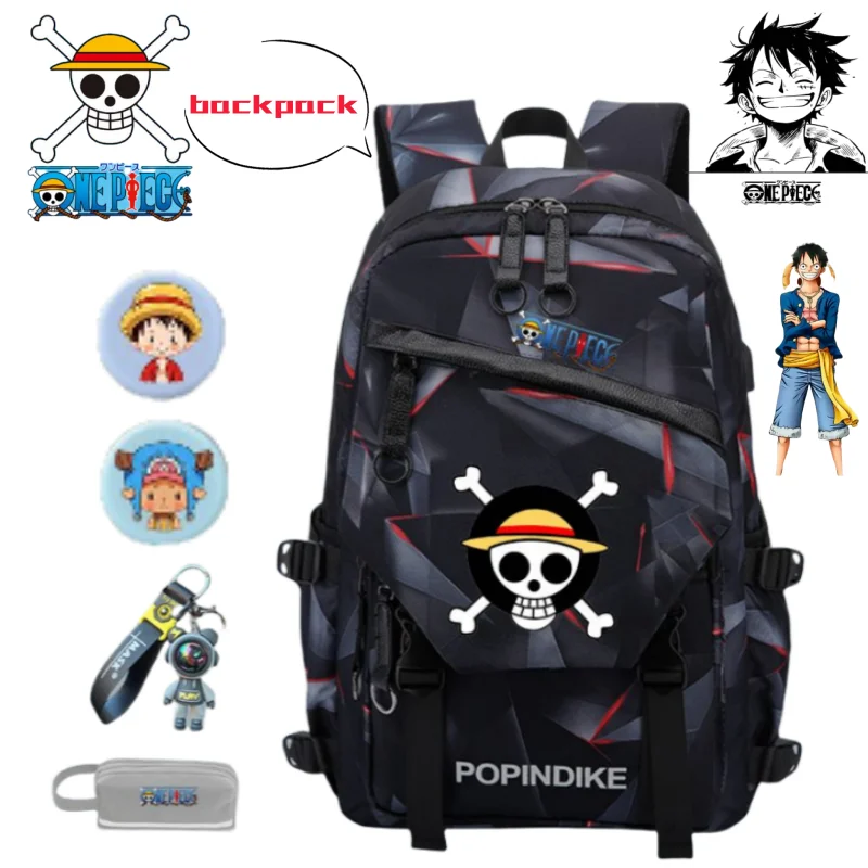 

One Piece Monkey D. Luffy Roronoa Zoro two-dimensional backpack lightweight spine-protecting bag for junior high school students
