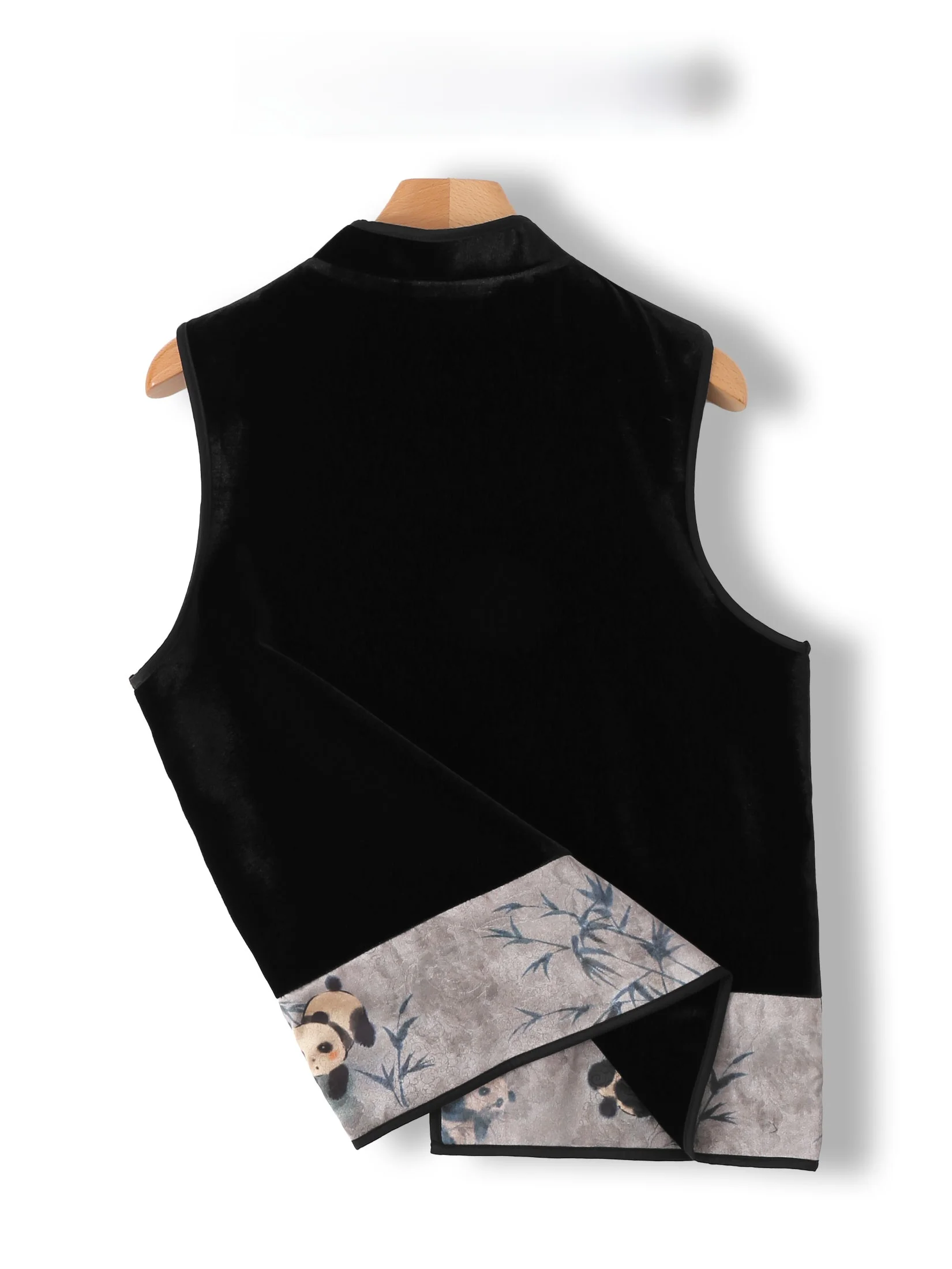 Chinese Style Double-Sided Wear Velvet Tassel Mouth Floral Embroidery Retro Color Block Women's Vest Top Quality Commute Style