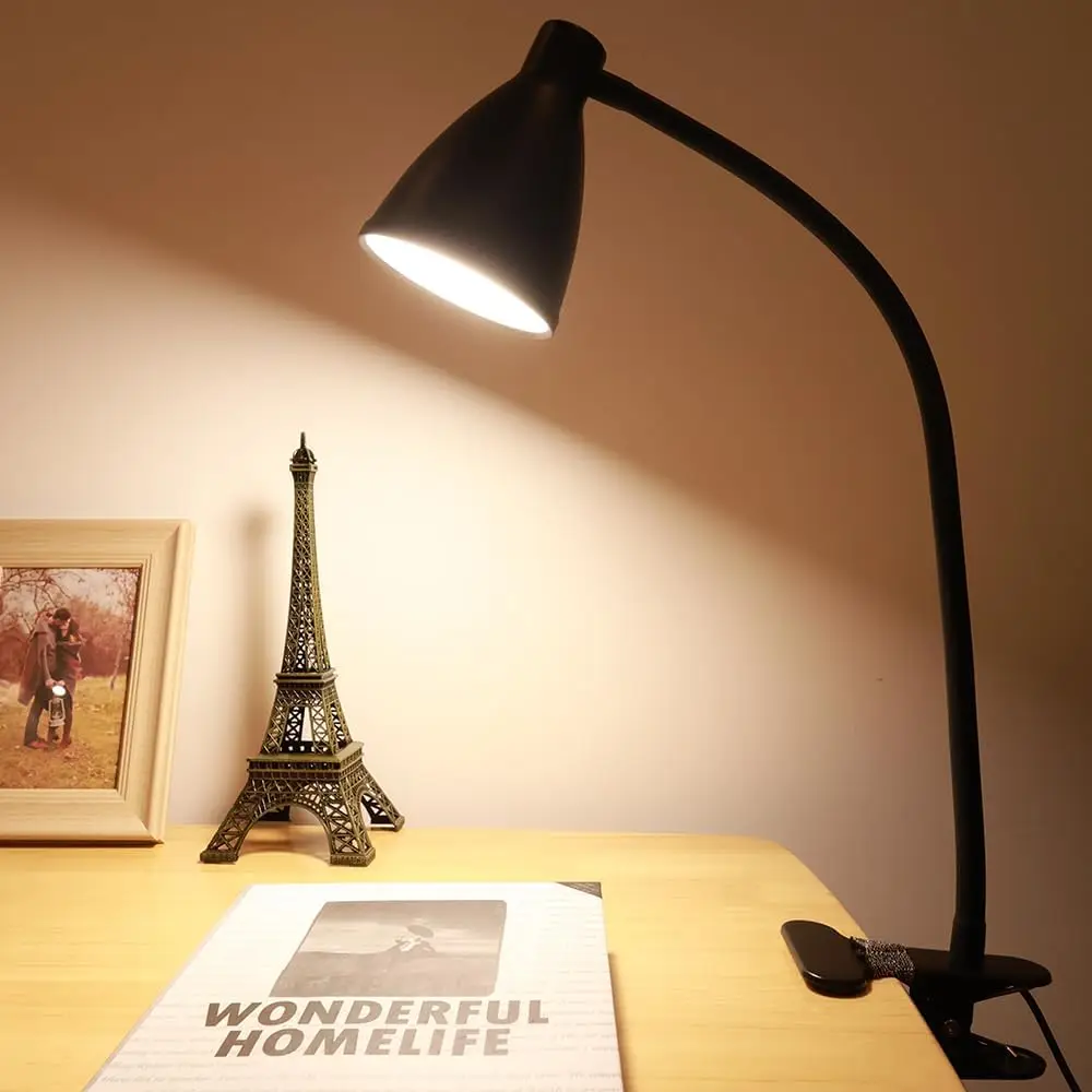 

Светодиодная лампа-прищепка для книг, USB-настольная лампа с гибкой штангой, 3 уровня яркости, регулируемая, для защиты глаз, прикроватная лампа для чтения