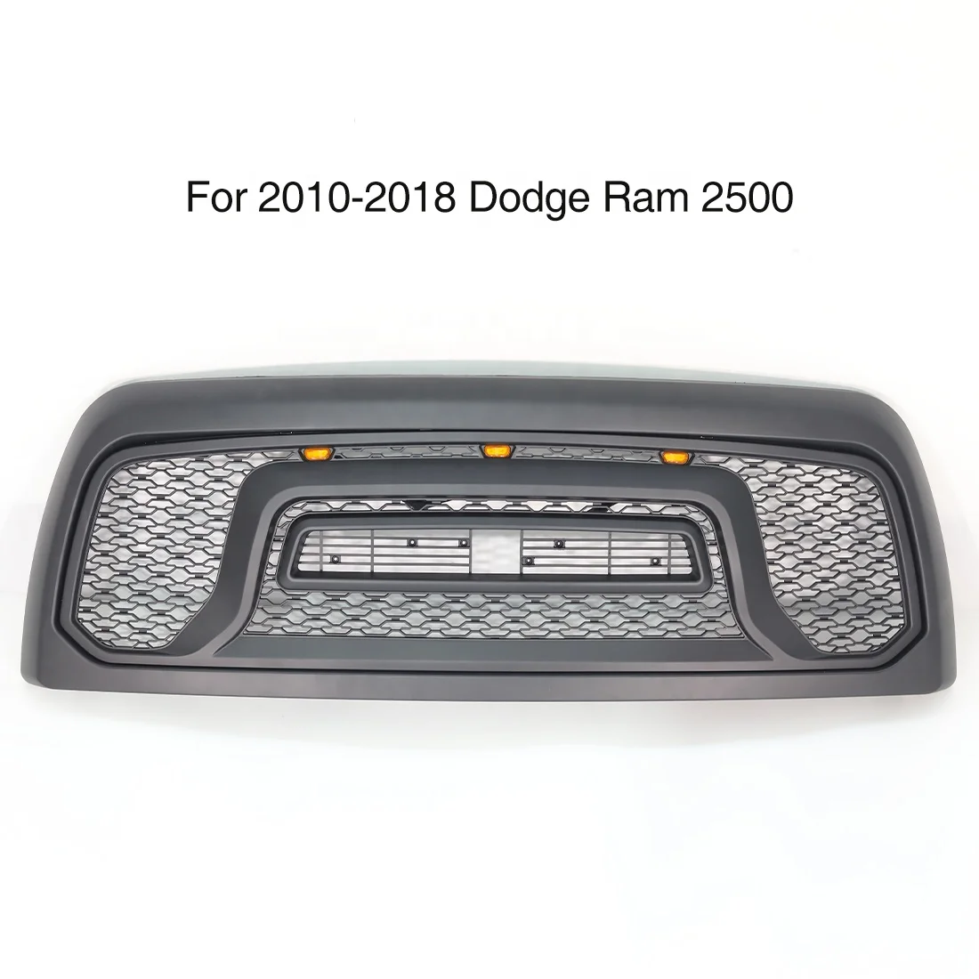 Custom Car Grills Front Bumper Grille with Amber LED Light Fit For Dodge Ram 2500 3500 2010-2018