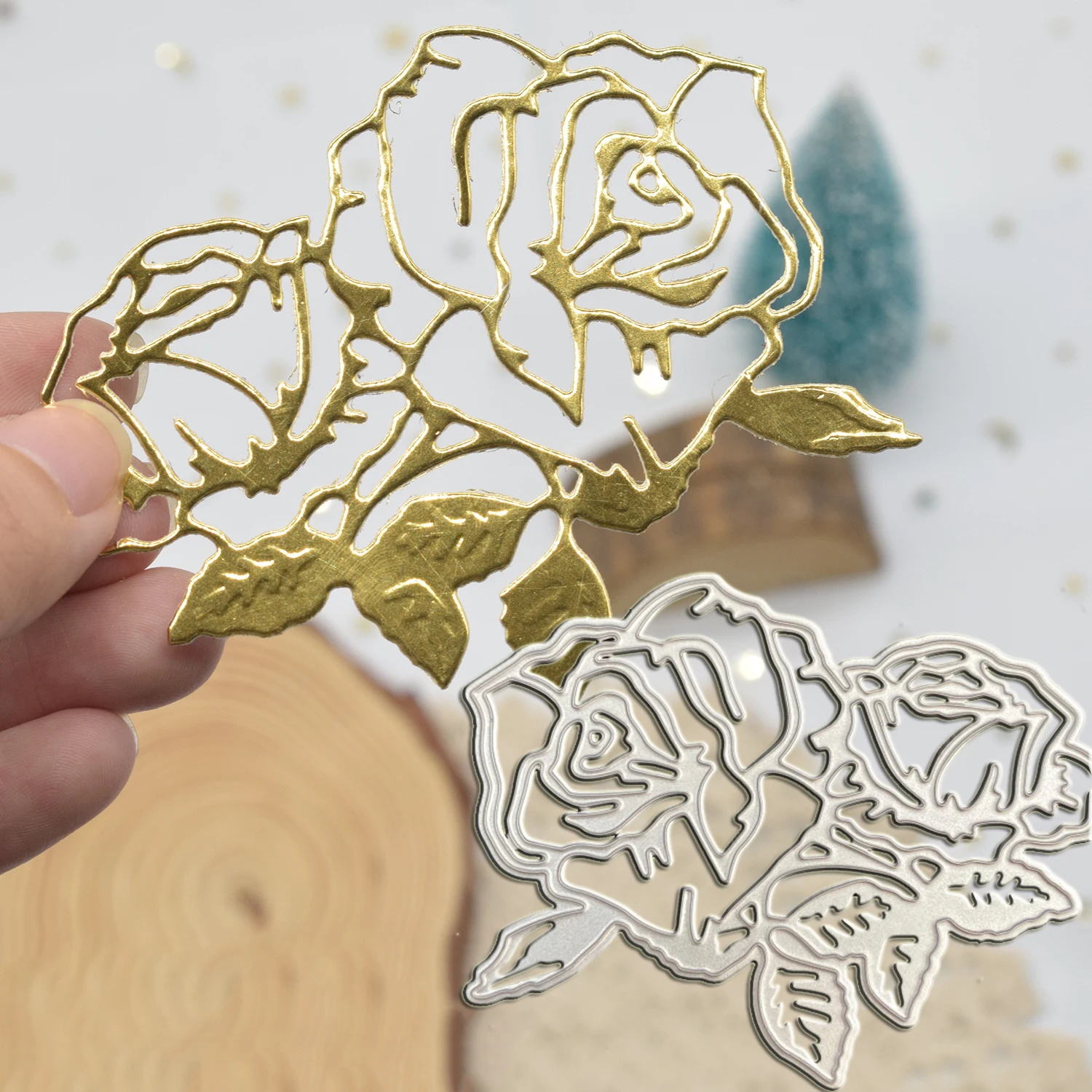 Rose Flower Metal Die Cutting Dies Stencil for DIY Scrapbooking Embossing Album Paper Card Making Craft