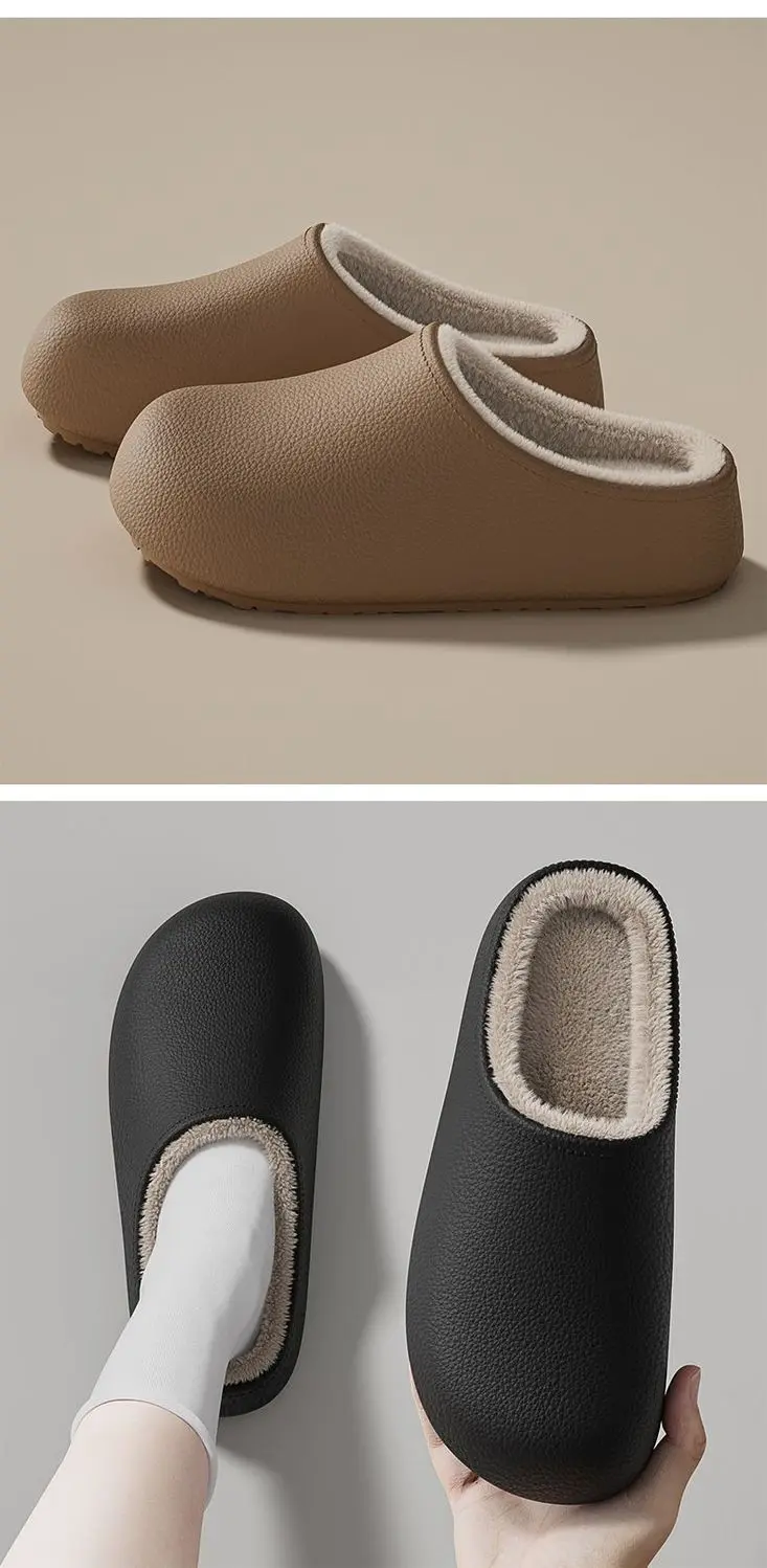 2026 Unisex EVA Einteilige Plüsch-Hausschuhe, Winddicht, Wasserdicht, Warm, Fleece-Gefüttert, Rutschfest, Gemütliche Indoor-Hausschuhe für Damen und Herren – Detail 19