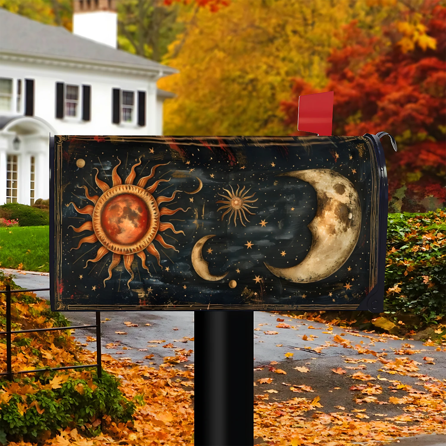 

Magnetic Mailbox Cover Weatherproof Decorative Wrap for Outdoor Mail Box 18x21in Easy Install No Tools Durable Vinyl