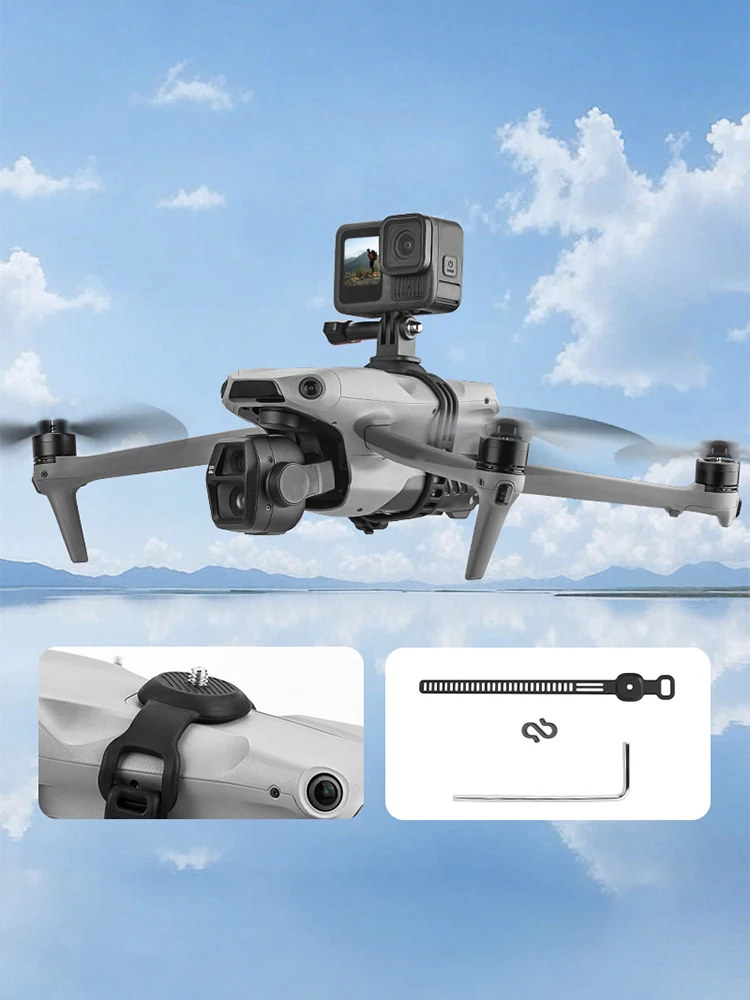 Верхний удлинитель, кронштейн для камеры, резьба 1/4, адаптер для экшн-камеры, базовый ремень, верхний держатель для камеры для DJI Air 2/3S Mavic 2/3Pro