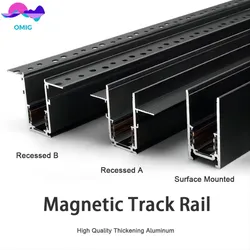 Surface Mounted Magnetic Track Light Linear Magnet Track Lighting Rail Ceiling Systems Recessed 48V Indoor Spot Rail Spotlight