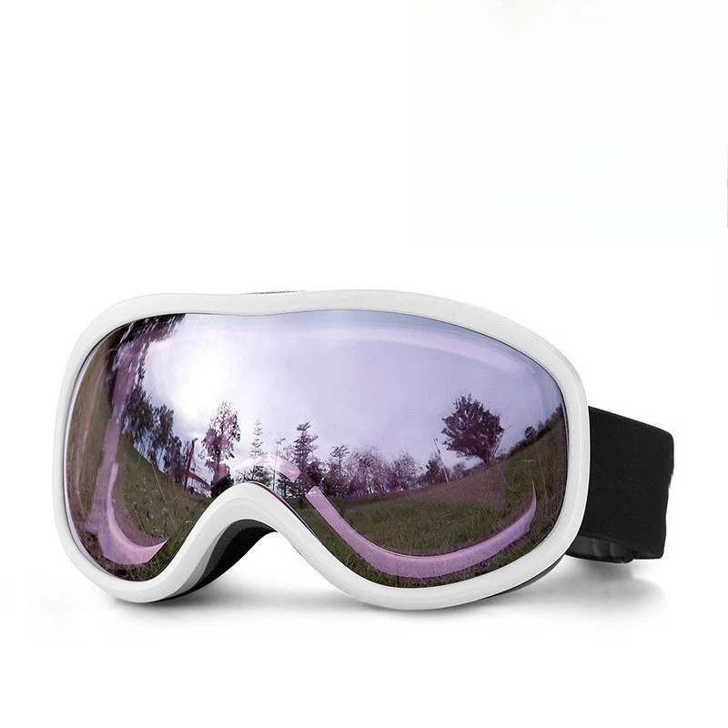 Óculos de esqui ao ar livre para homens e mulheres anti-nevoeiro à prova de vento grande campo de visão espelhos esféricos pegajosos óculos de miopia esqui