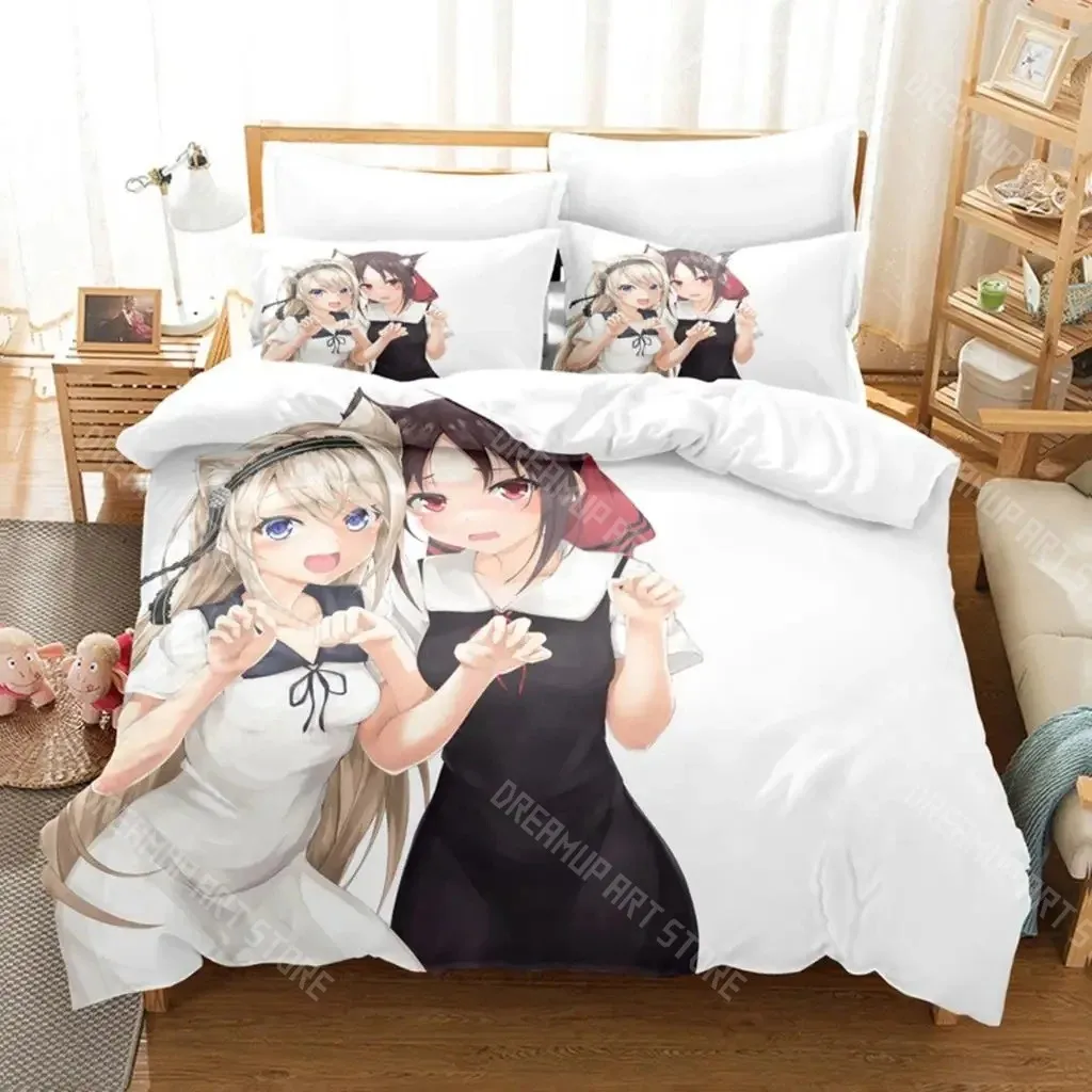 3D Printed Kaguya-sama Love Is War Miss Huiye Bedding Set for Boys Girls Duvet Cover Twin Queen King Full Single Double Sizes