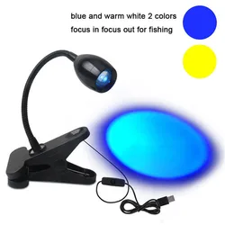 Portable LED Clip on USB Fishing Lights Focus in Focus out Zooming Night Fishing Lamp with blue or warm white output