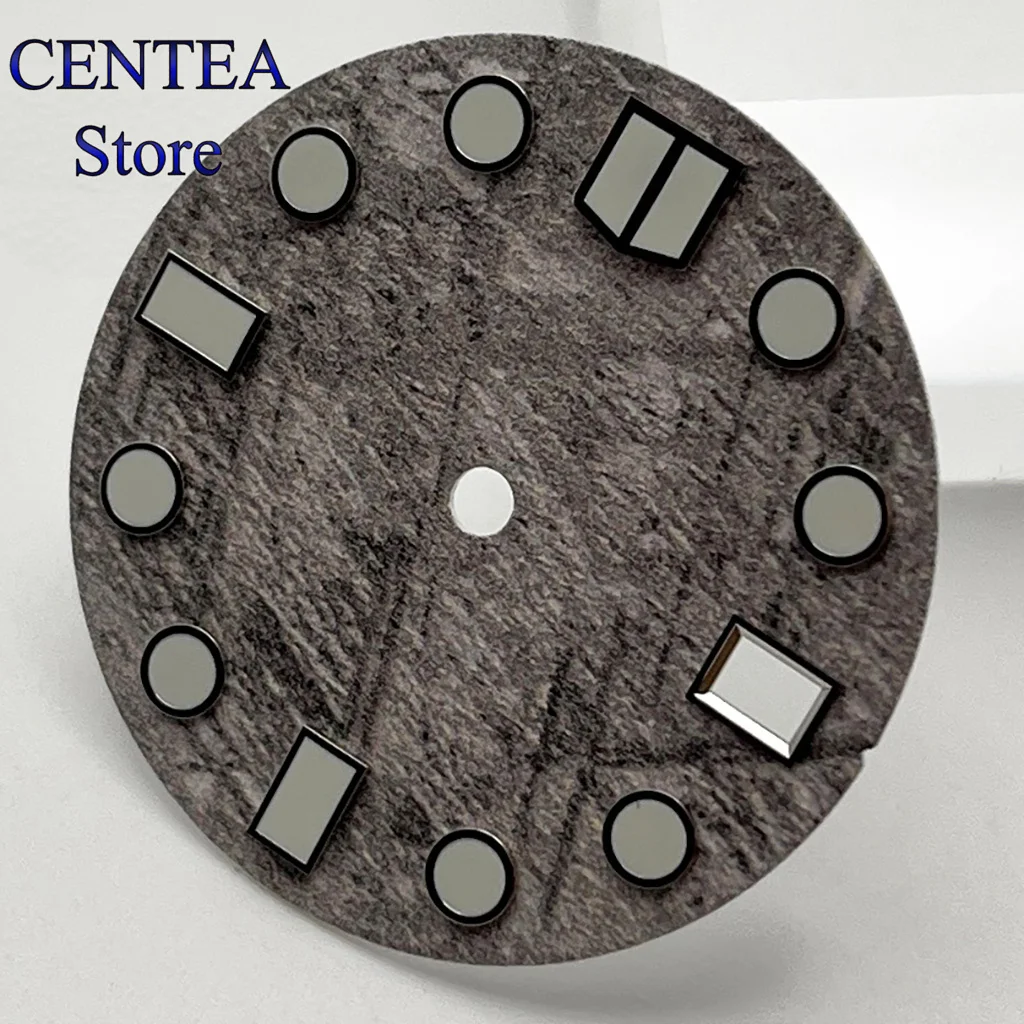 RICHUS-esfera de reloj estéril, 28,5mm, ajuste luminoso verde, movimiento NH34 NH35, ajuste 3/3.8/4.2 corona en punto