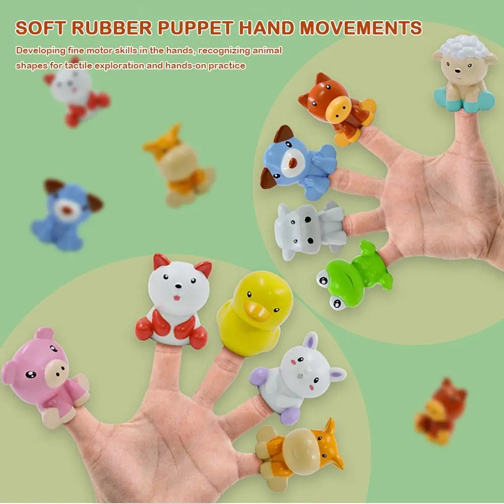 5pcs Early Education Learning Toys Fine Motor Games Soft Finger Doll Montessori Counting Toys Farm Animals Toddler Toys