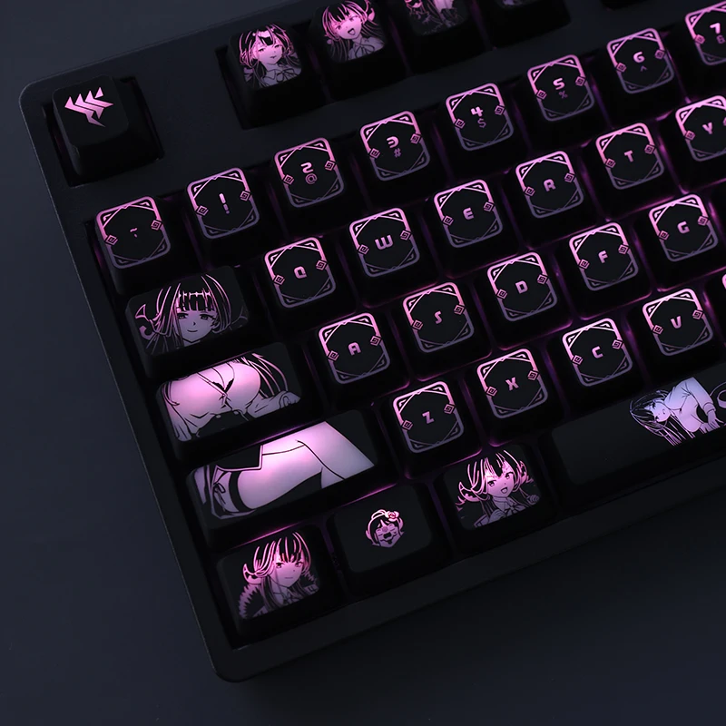 1 Set Rikuhachima Aru Blue Archive Custom DIY Backlit Black Hole Keycap Coating for Mechanical Keyboard Corsair K70 Razer Cherry