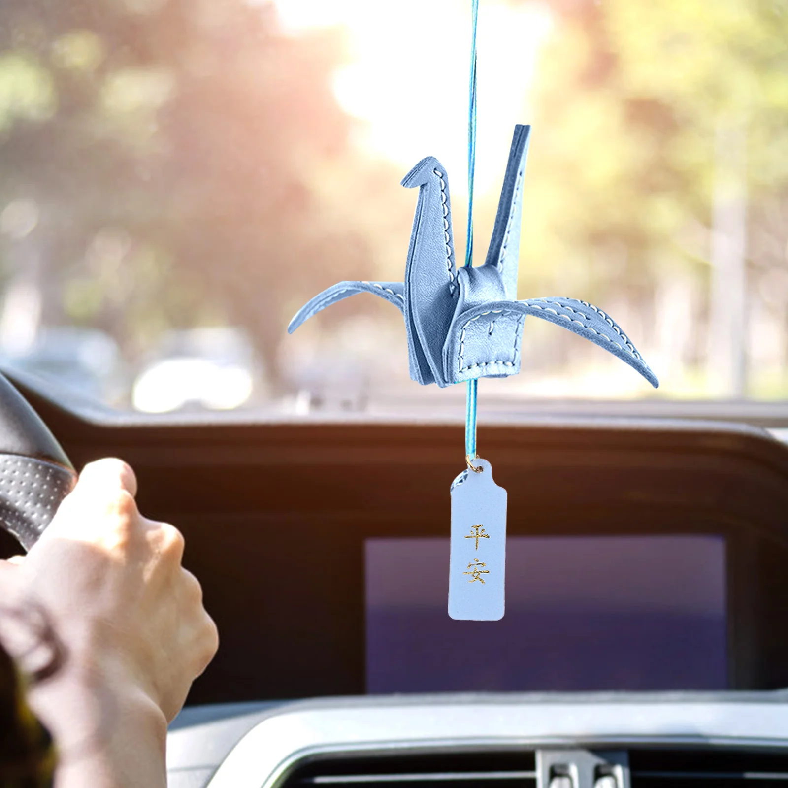 

DIY Craft Materials Set Car Interior Decors PU Paper Crane Pendant Car Interior Decor Sewing Kit Lightweight H made