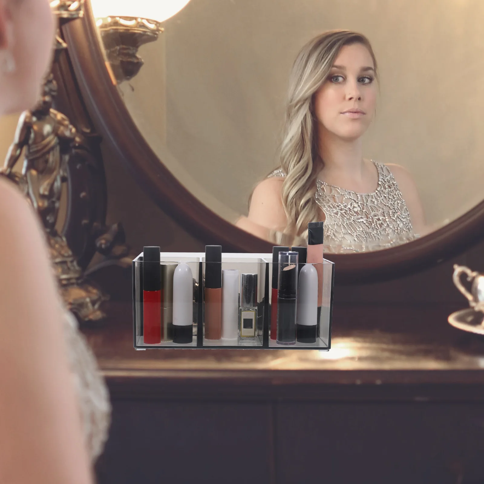 Desktop-Make-up-Pinselhalter, Organizer, 4-teiliger Acrylständer für Kosmetika, Augenbrauenstifte, Stifte, Beauty-Tool, Aufbewahrungslösung