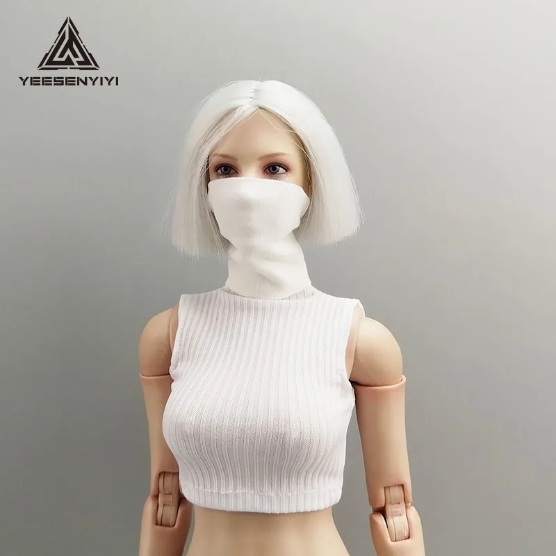 Masque facial de soldat féminin à la mode, couleur unie, accessoires de vêtements Non tachés, modèle pour figurine d'action de 12 pouces, jouets corporels, 1/6 ﻿