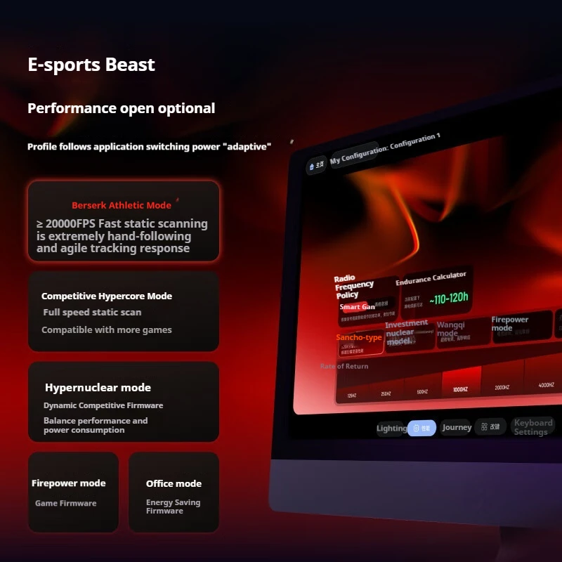 Rapoo Vt2 Dual 8k+8k Edition Medium Large Hand Wireless Wired Dual-Mode Gaming Mouse Lightweight Design Pixart 3398 Engine Mouse