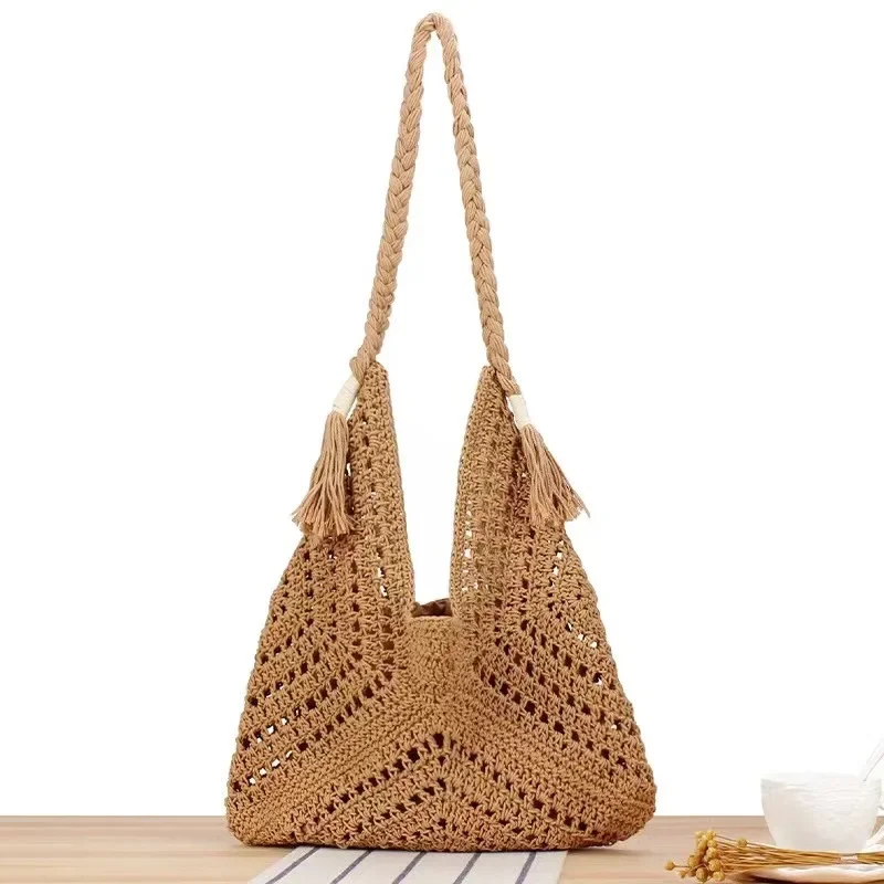 Khaki Tassel Bag Aesthetic Bags Super Copy Brand Handbags Luxury Designer High Quality 2024 Women Trend Replicas Tote Woman