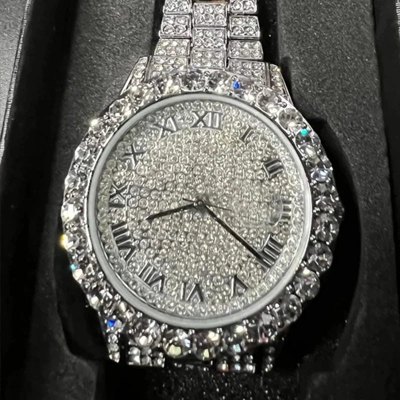 Top NEW Luxury Full Diamond Watch for Women Elegant Brand Quartz Steel Watches Ladies Zircon Crystal Fashion Wristwatch Clock